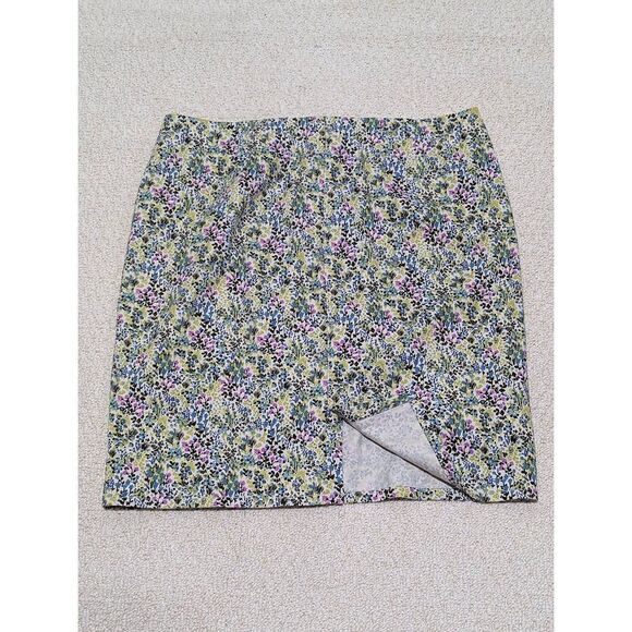 J.Jill Womens Multicolor Live In Chino Floral Straight Pencil Mini Skirt Size 12 - Picture 4 of 4
